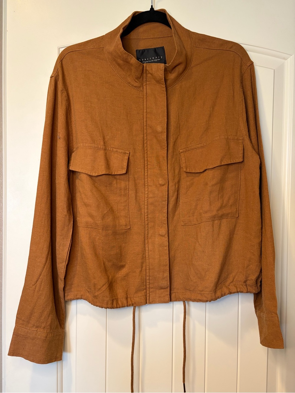 Sanctuary Linen Utility Jacket in Rust